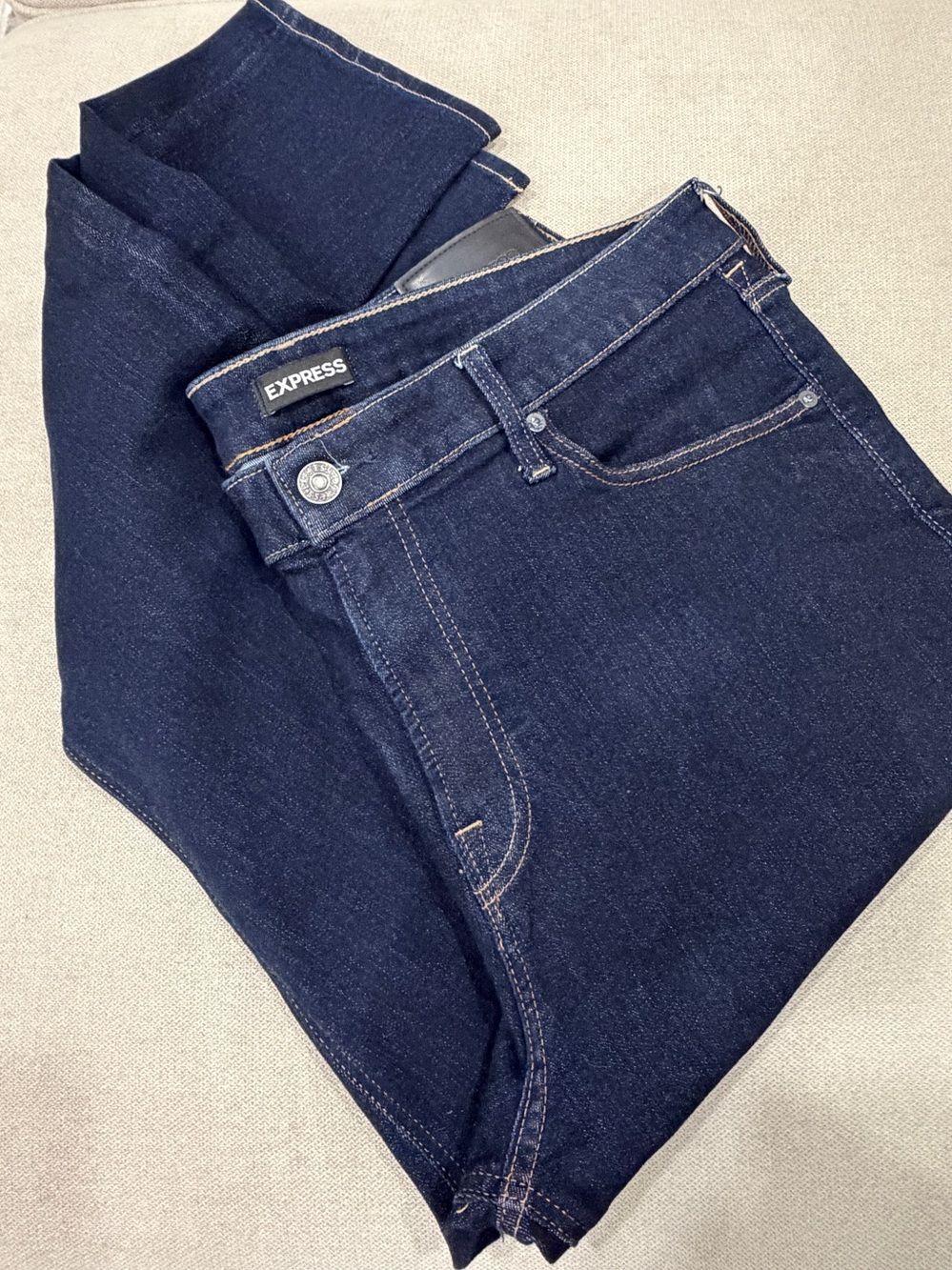 Express Men’s Dark Indigo Slim Straight Jeans Size: 36x30